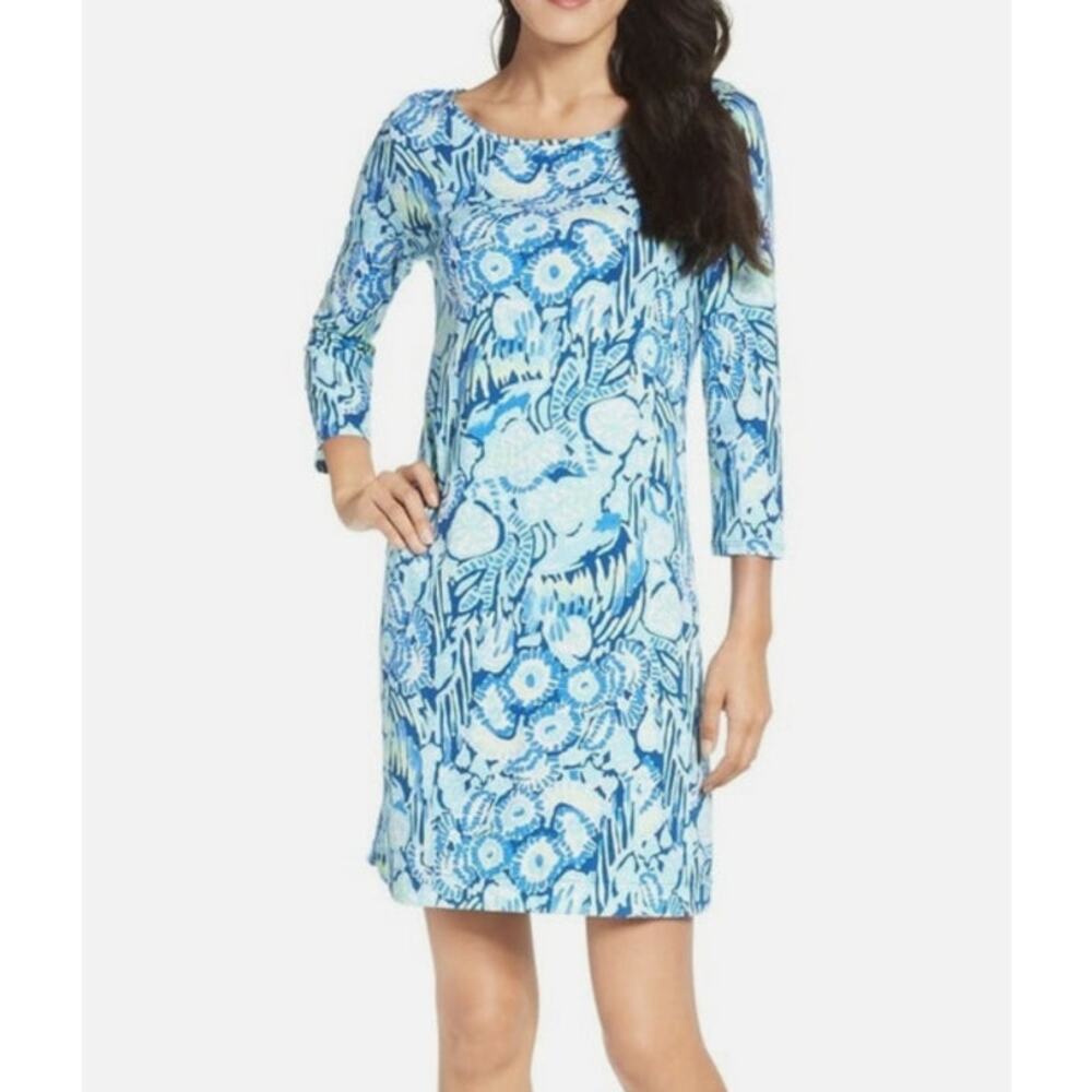 Lilly Pulitzer Marlowe Shift Dress Womens Small Blue Indigo Sunset Cotton